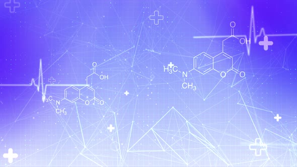 Health care and science Medical innovation structural formulas design.