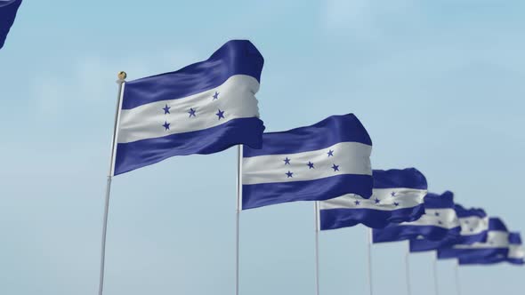 Honduras  Row Of Flags 