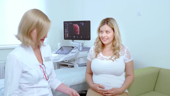 The Doctor Talks with the Patient After Ultrasound