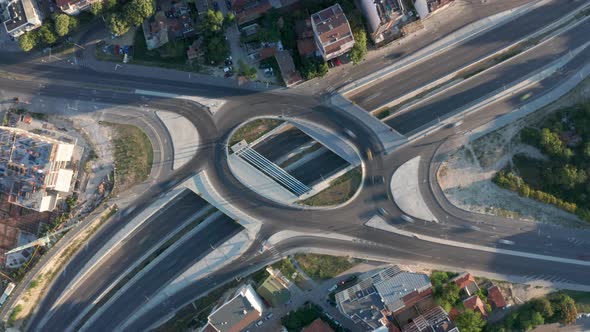 Roundabout Intersection From Above