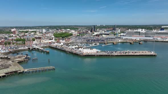 Southampton Ferry Terminal Aerial View in the Summer