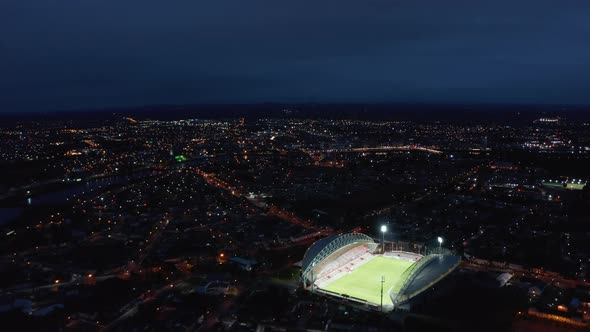 Aerial Panoramic View of Night City