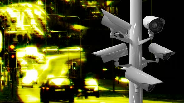 Surveillance cameras in a highway