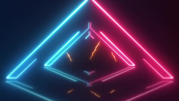 Blue Pink Neon Triangle Loop