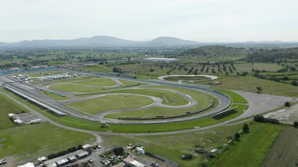 Fliight over Sport cars racing in circuit in Puebla, Mexico.