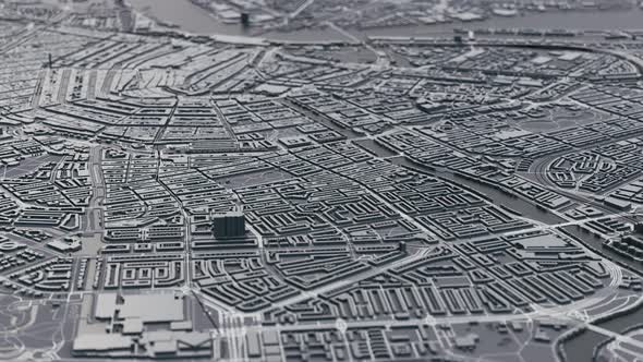 3d Map of Amsterdam City alt