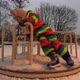 Little Child Playing in the Yard in Winter Evening - VideoHive Item for Sale