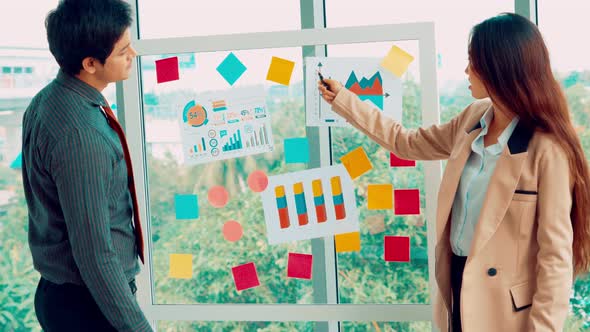 Business People Work on Project Planning Board