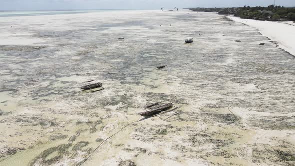 Zanzibar Tanzania  Low Tide in the Ocean Near the Shore