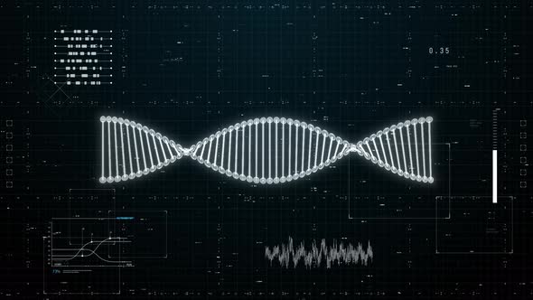 Chromosome DNA scanner tomography x-ray particles with user interface background