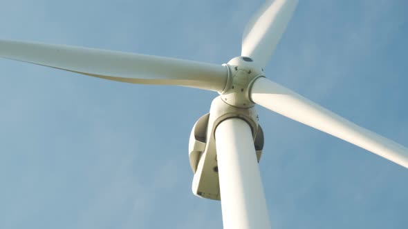 Close-up Shot of a Wind Generator Rotating in Slow Motion.