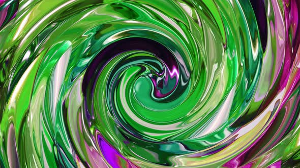 Pink Green Glossy Twisted Liquid Animated Background