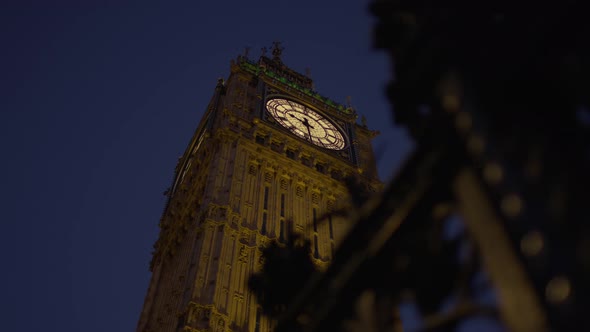 Low angle of the Big Ben Tower