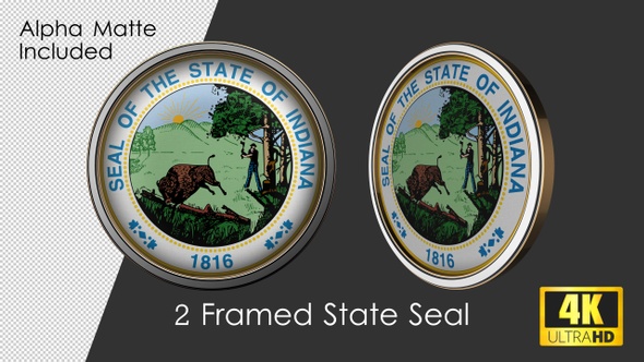 Framed Seal Of Indiana State
