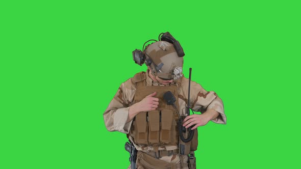 Soldiers Camouflage Gear Checking Ammunition Green Screen Chroma Key