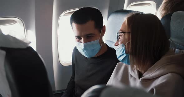 Passengers Aboard Using Masks Due to COVID19 Pandemic Epidemic When Travel