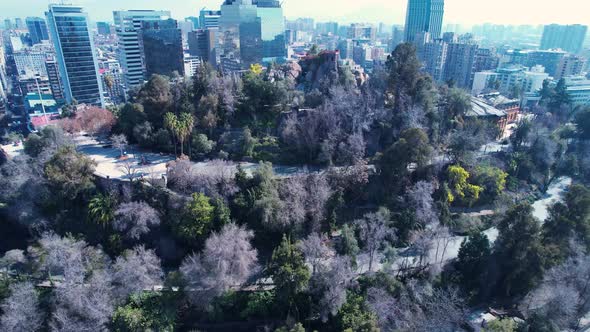 Santiago Chile. Cityscape downtown district of capital city of Chile.