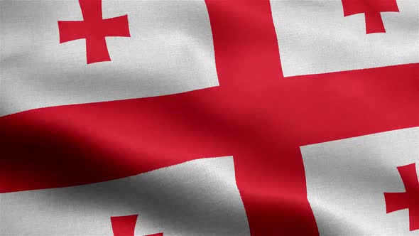 Georgia Flag Seamless Closeup Waving Animation