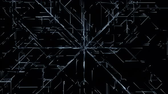 infinite movement of lines on a dark background.