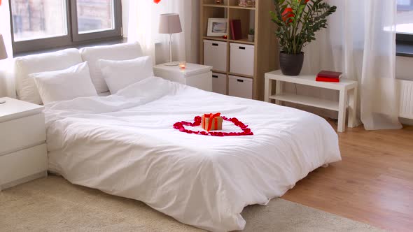 Cozy Bedroom Decorated for Valentines Day