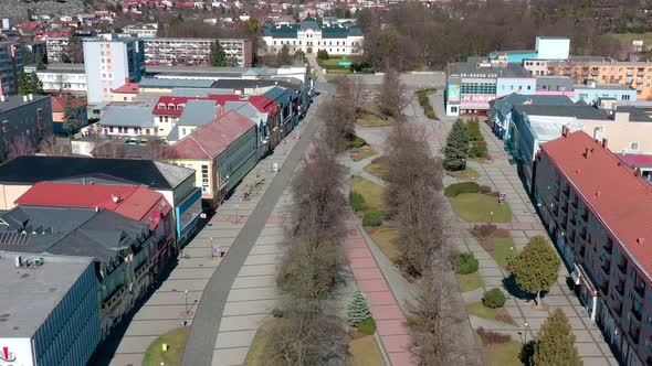 Aerial View of the city of Humenne in Slovakia