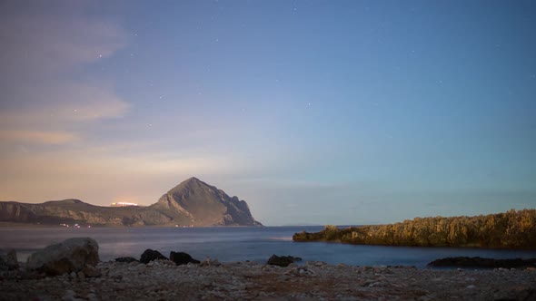 sicily beach night stars boat full moon