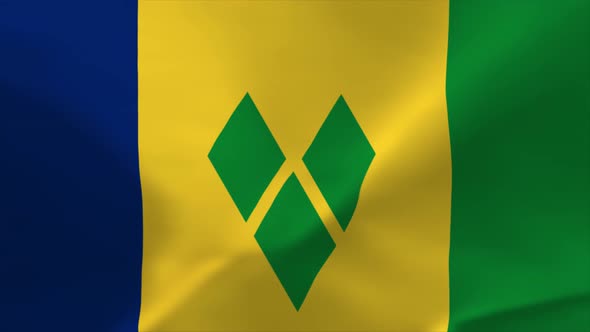 Saint Vincent and the Grenadines Waving Flag Animation 4K Moving Wallpaper Background