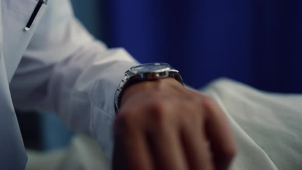 Doctor Hand with Watch on Wrist Closeup