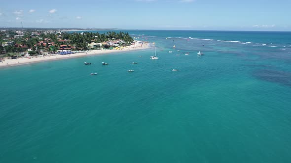 panning view of legendary beach at Northeast Brazil.