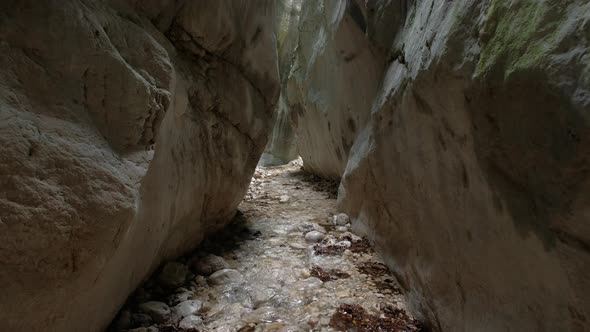 A Deep Natural Canyon of a Mountain River