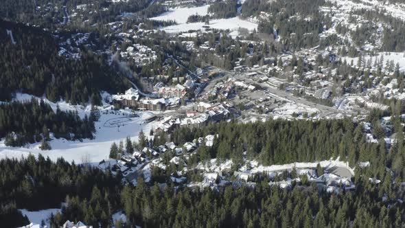 Aerial View Whistler Creekside Mountain Town 