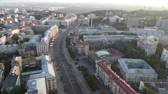 Kyiv Cityscape, Ukraine. Aerial View, Kiev. Slow Motion