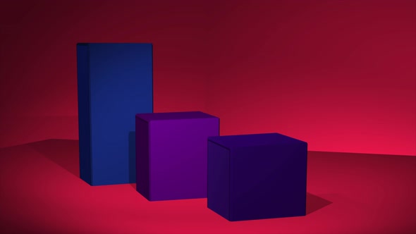 3 D Render With Cubes In The Form Of Graphics