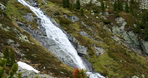 Mountain Waterfall in Zillertal Vallay Tirol Austria