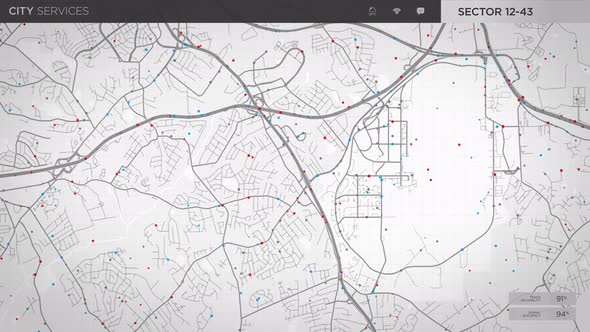 Digital City Road Map Analysis By Advanced Satellite Surveillance Network alt
