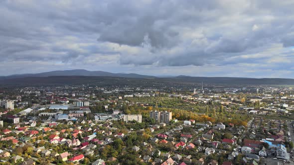 Beautiful View of Architecture of the Old City of Uzhgorod in Zakarpattya Ukraine