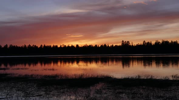 4K Sunset over Lake Timelapse
