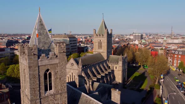 Christ Church Cathedral in Dublin  Aerial View