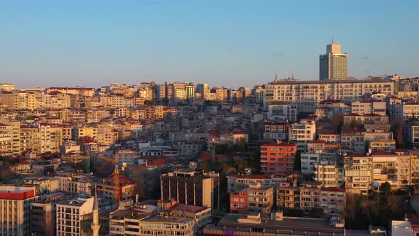 Beyoglu District of Istanbul on Sunny Morning in Spring