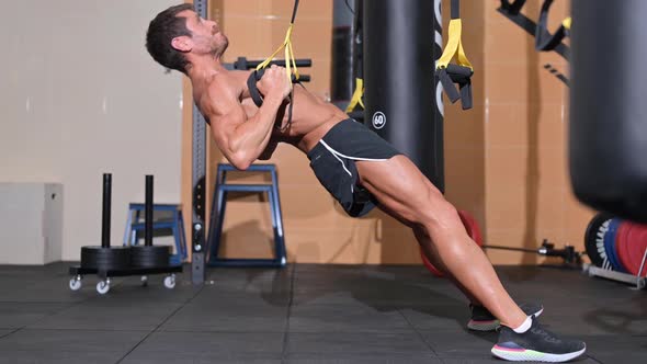 Fitness Man Doing Functional Training At Gym