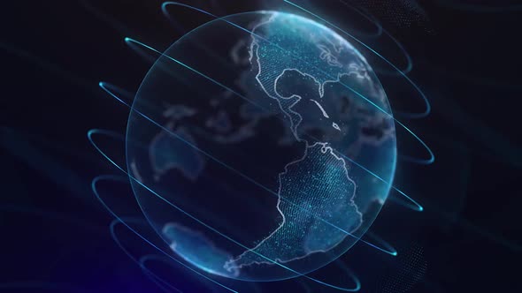 Virtual globe futuristic Earth