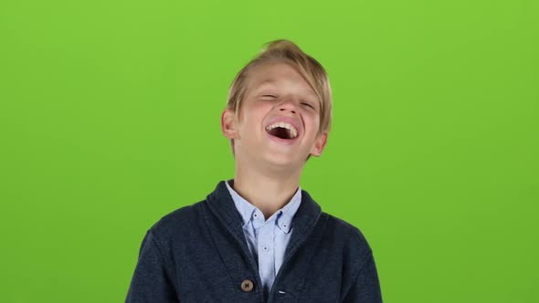 Child the Guy Smiles. Green Screen