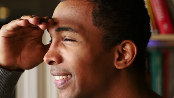 Afro American Man Searching New Chance