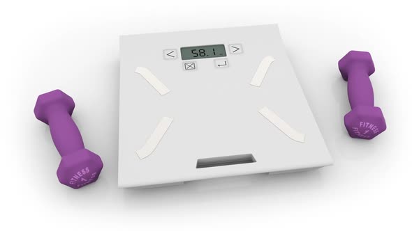 Fitness Scales for Weight Measurement Show Weight Loss on the Screen