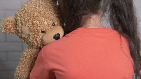 Child Girl Loving Teddy Bear