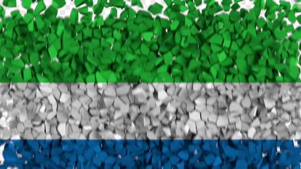 Sierra Leone Flag Breaking Rocks Transition