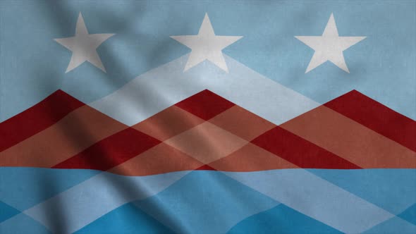 Flag of Peoria City of Arizona United States Waving at Wind