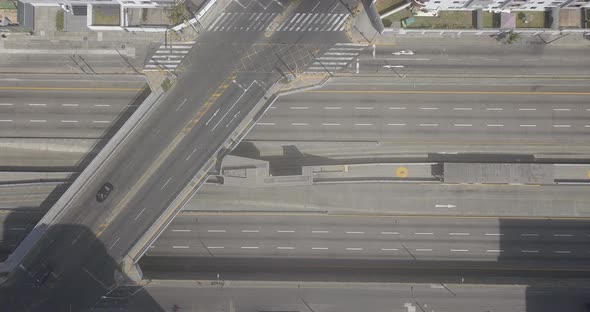 Aerial view of an empty coastal city during the day