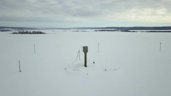 Water Tower At Winter