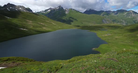 Lake Verney in Little St Bernard Pass, Italy